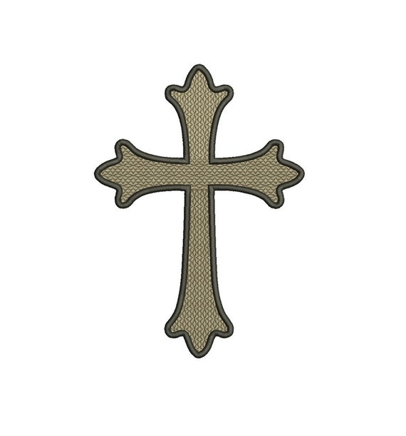 Simple Victorian Religious Cross Machine Embroidery Digitized