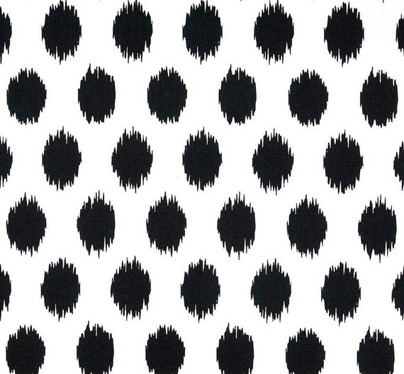 Ikat Dots Black & White Designer Home Decor Fabric by the Yard ...  Ikat Dots Black & White Designer Home Decor Fabric by the Yard Cotton  Drapery or Upholstery Fabric Contemporary Black Dot Cotton Fabric G218 from  ...