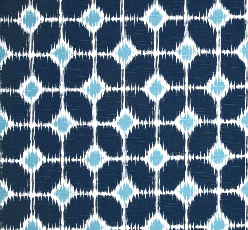 Geometric Navy Blue Fabric by the Yard Designer by CottonCircle