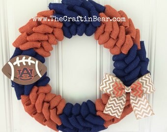 Auburn University burlap wreath - Auburn University - Auburn - Auburn University wreath - AU - Auburn Tigers - War Eagle - Auburn wreath