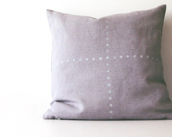 Gray linen throw pillow for minimalist mid century sofa or danish lounge chair - by Linenspace | 0046