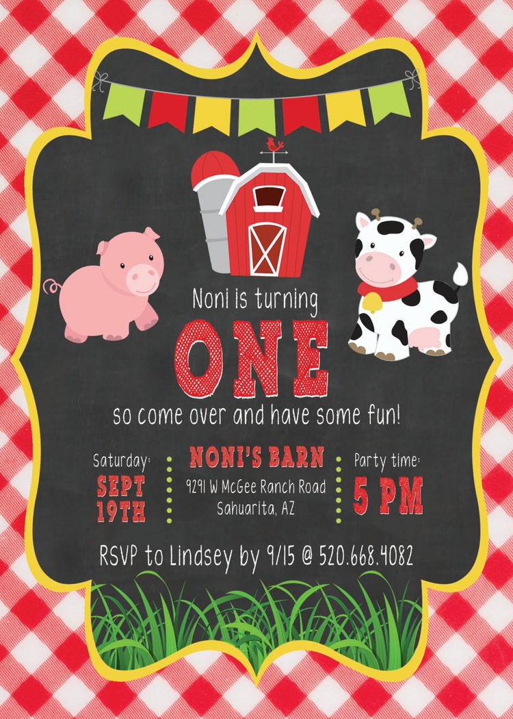 DIGITAL DOWNLOAD Barn Yard Birthday by PrettyPaperGoods365