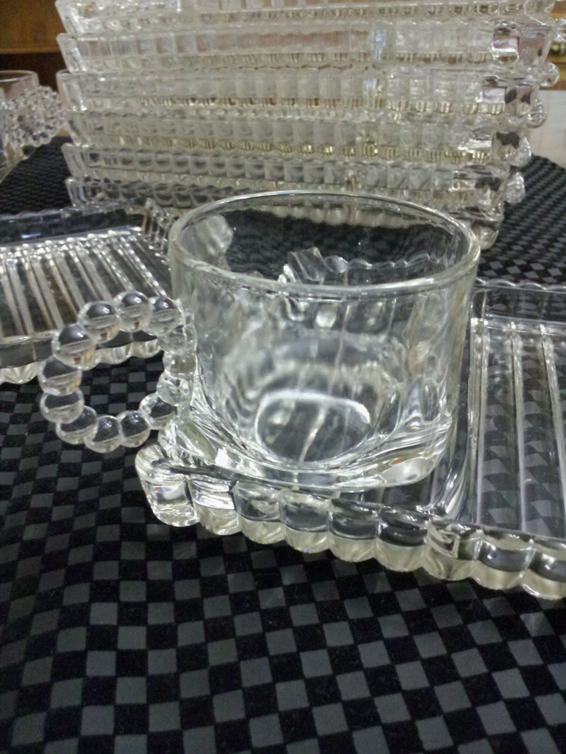 Vintage Luncheon Plates with Cups