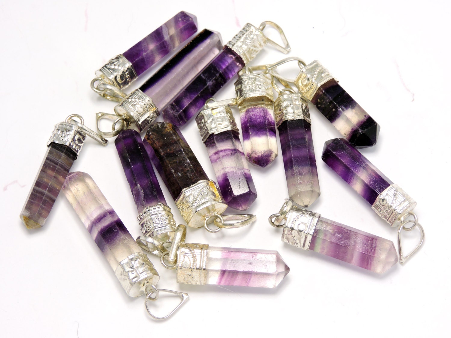Rainbow Fluorite Crystal Jewelry Pendants B Grade