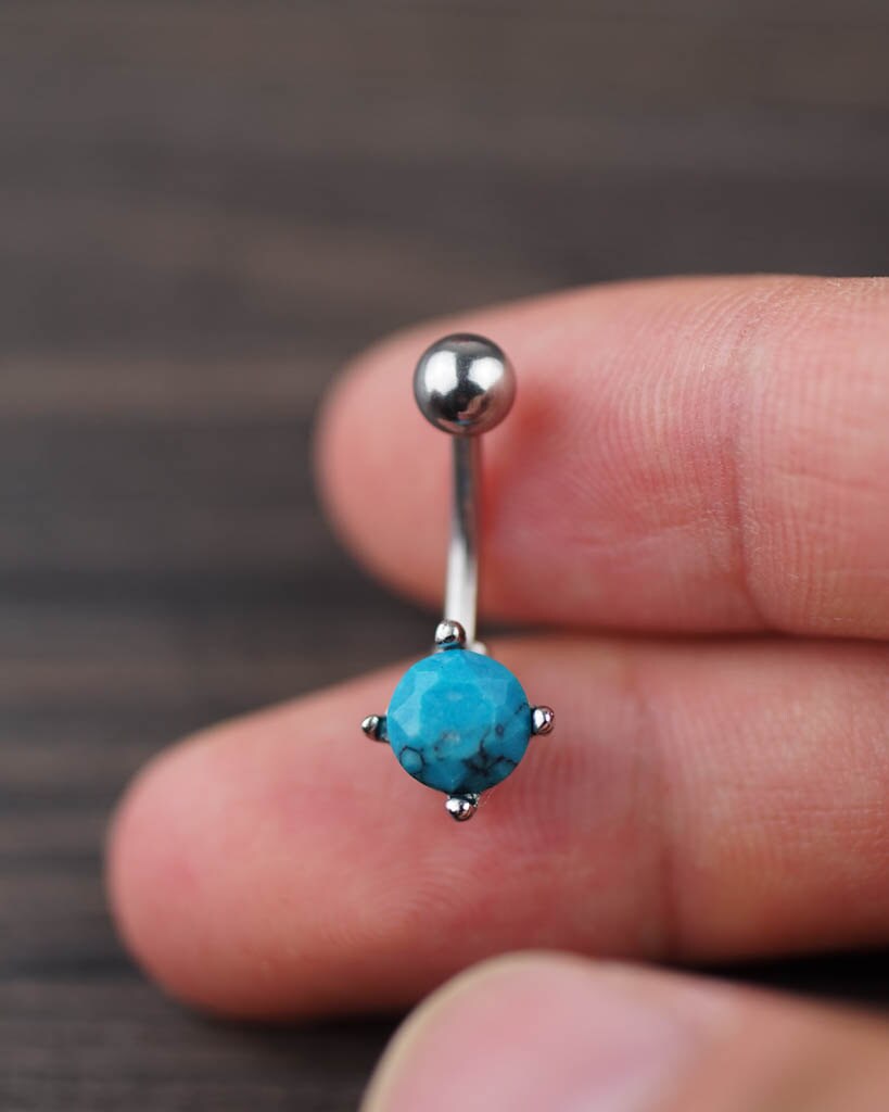 belly ring turquoise belly button ring belly button by cayjewelry