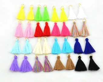 19 Color Mini Tassels, DIY Craft Supplies Jewelry tassels Short Boho tassels Small tassels Fringe Trim --S246