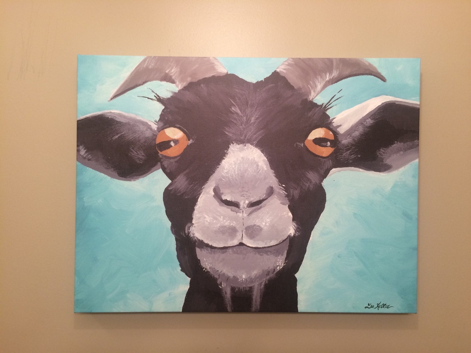 Goat canvas art print goat decor. Canvas goat print from