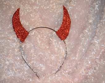 Devil Horn Headband - Sparkly Devil Horn Headband - Fits ages 2 to Adult - Glittery Devil Horn Headband