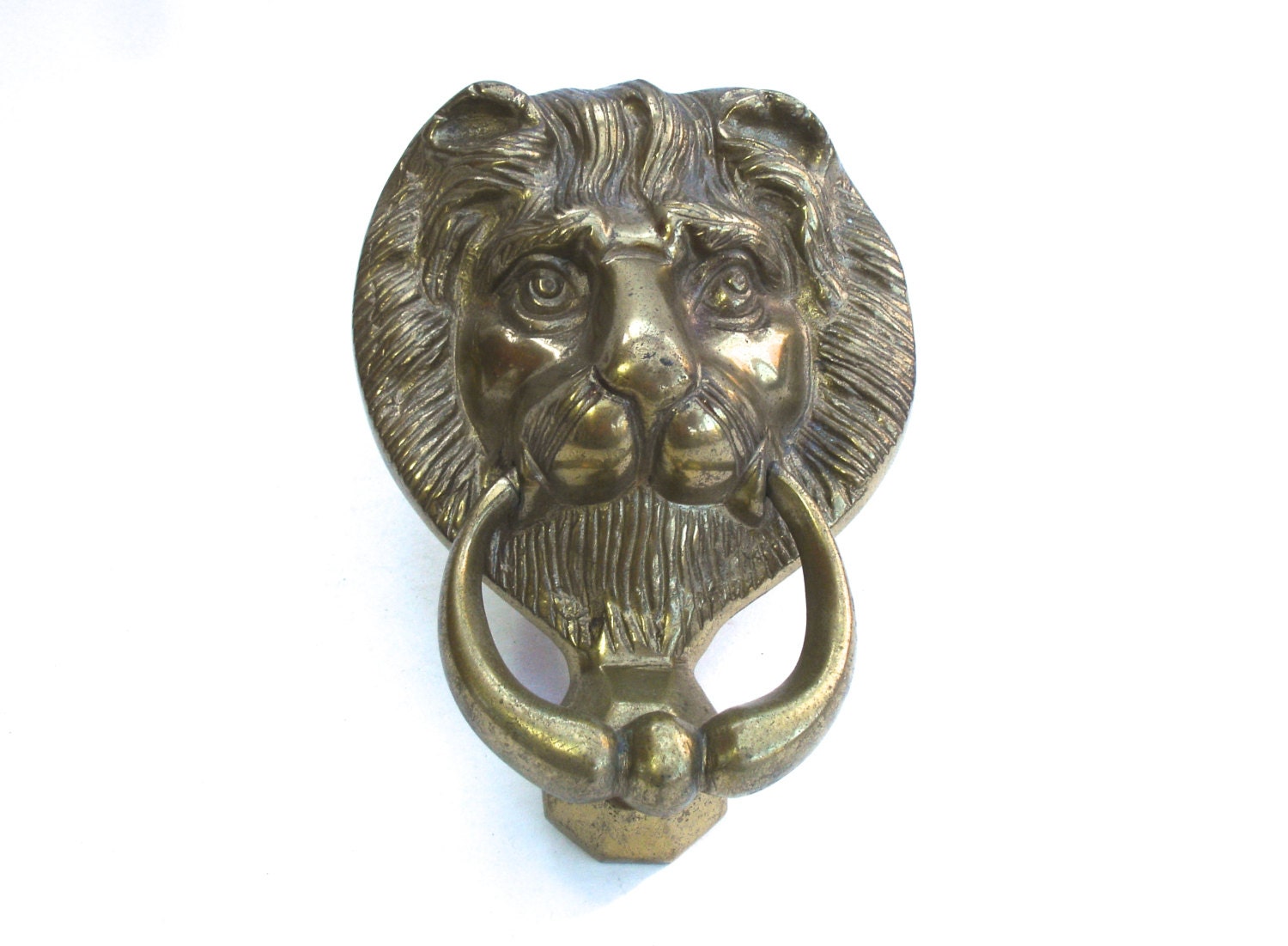 Lion Head Door Knocker Lion Vintage Brass Vintage Door Knocker Vintage Metalware Animal Knocker