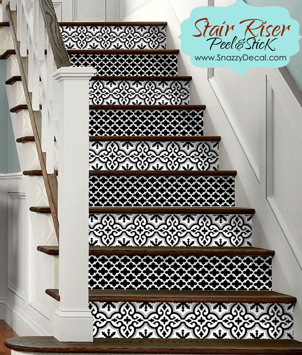 15pc Stair Riser Vinyl Strips Removable Sticker Peel & Stick