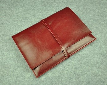 Red Genuine Leather Sleeve for Macbook Air 13inch , Macbook Pro 13 inch , Macbook Pro 13 Retina , Leather Macbook Pro Cover 13 inch-049