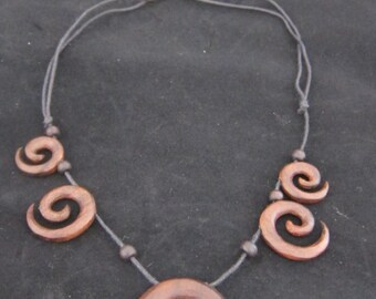 Wood Carved Necklace