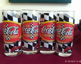 NASCAR The Coca Cola Racing Family Glasses Set of 4