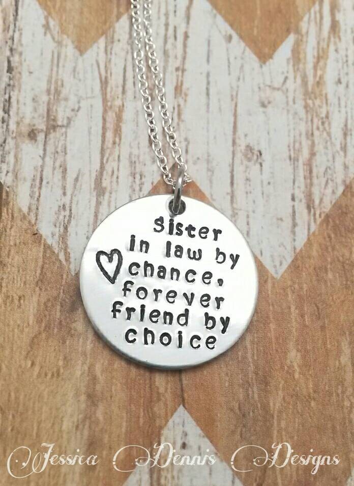 Sister In Law Necklace Birthday Gift Sister Gift Hand