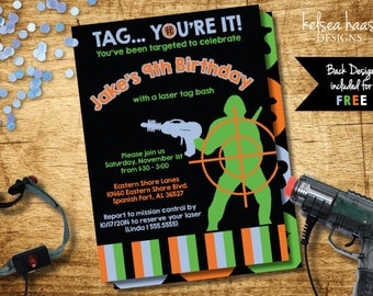 Laser Tag Invitation, Digital Printable, DIY, Laser Tag Birthday, Laser Tag Party, Lazer Tag Invite