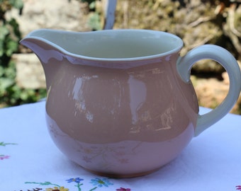 French Vintage Villeroy and Boch large Pink milk jug. French Vintage Shabby Chic