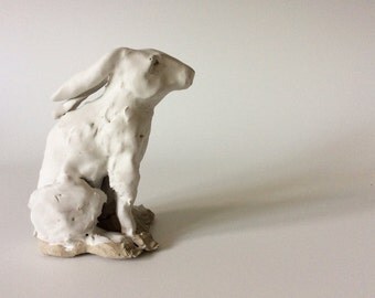 white rabbit sculpture