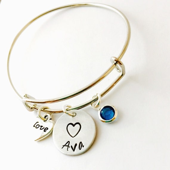 Child Adjustable Bangle Bracelet Name Bracelet Personalized