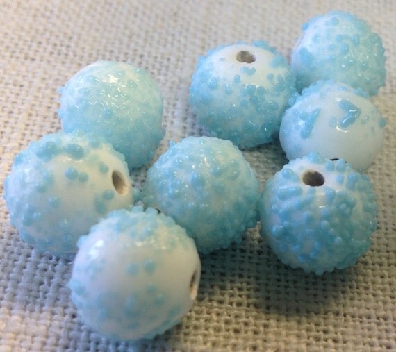 Aqua sugar vintage glass beads made in Western