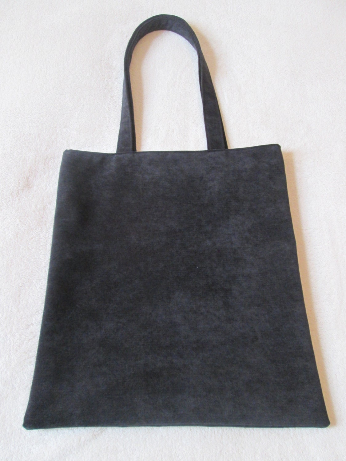 Beautifully finished Velvety Black Tote Bag by NoSecondLikeYours