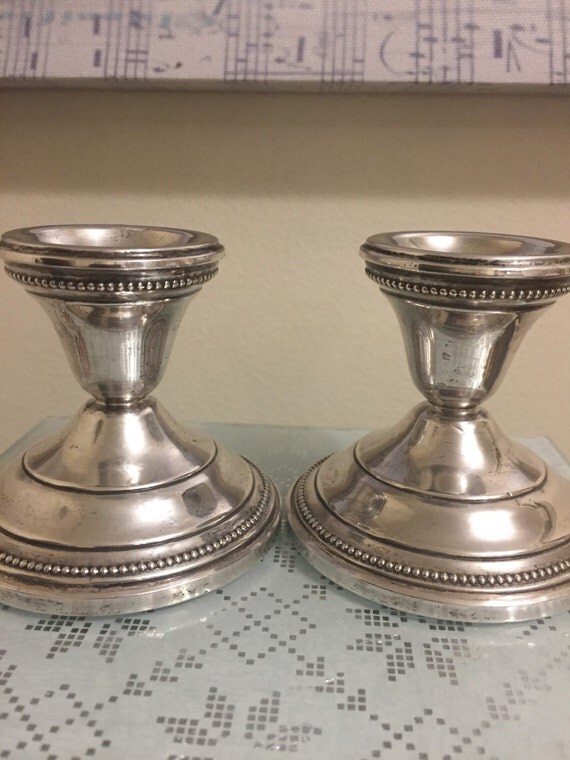 Vintage English Sterling Silver Candlestick Holders RB Silver