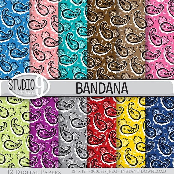 BANDANA Digital Paper: BANDANA Printable Patterns Pattern