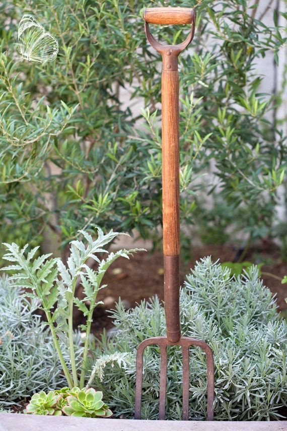 Vintage Hay Fork / Pitchfork Solid Wood and Cast Iron Free