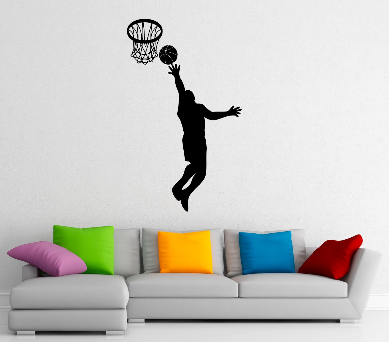 Basketball Net Wall Decal Basketball Player Vinyl Sticker