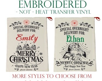 Personalized Santa Sack - Monogram Christmas Sack - Christmas Gift Bag - Canvas Bag