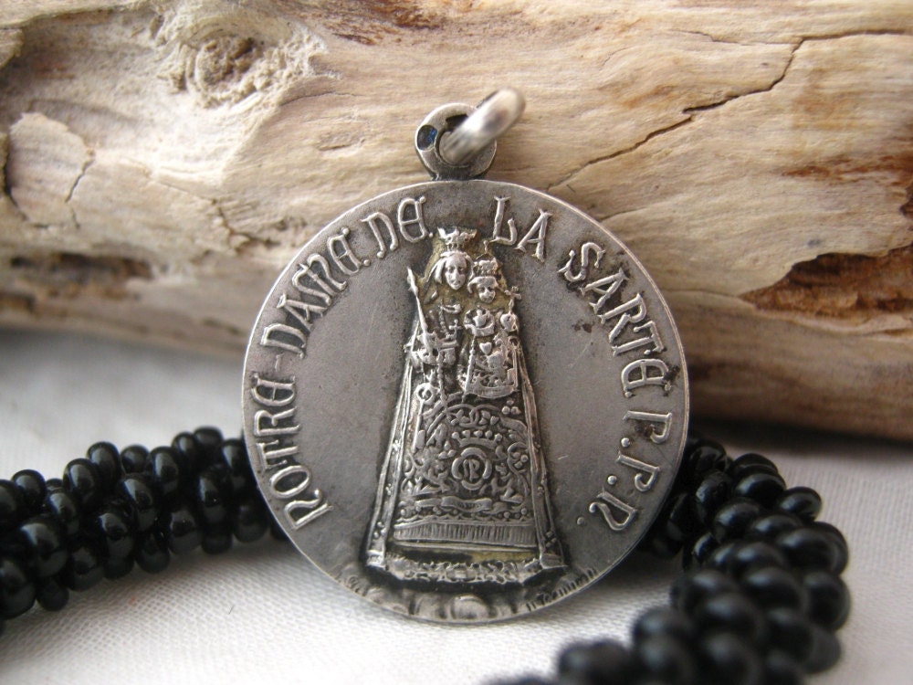 Notre Dame de la Sarte Vintage French Religious Medal Pendant Charm ...