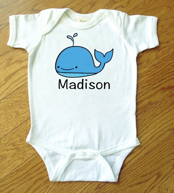 Personalized Whale Onesie or Toddler Tee