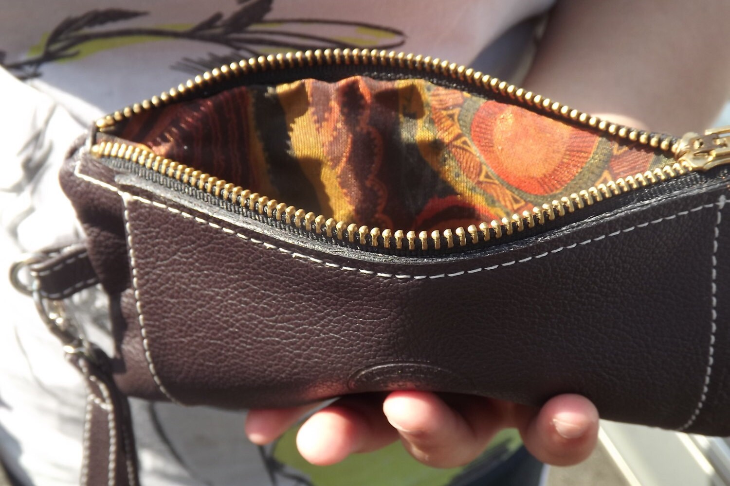 Womens Brown Leather Wristlet Handmade Leather Wristlet Cell