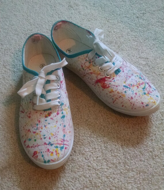 Paint Splatter Custom Ked style shoes by TailoredTimbs on Etsy