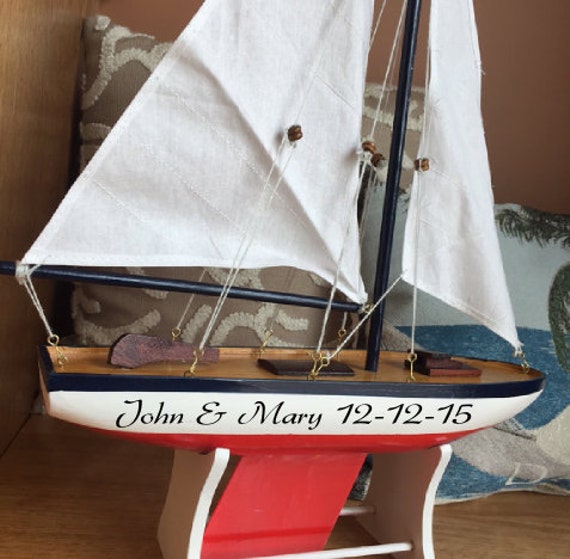 Items similar to Personalized Sailboat Wedding Gift, Custom gifts