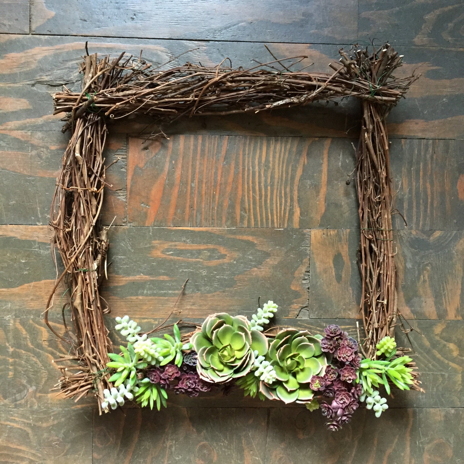 square grapevine wreath grapevine wreath succulent wreath