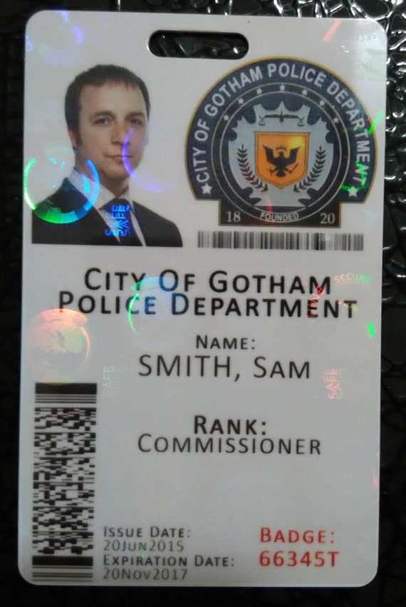 Gotham City Police Department Batman Novelty ID Badge Card