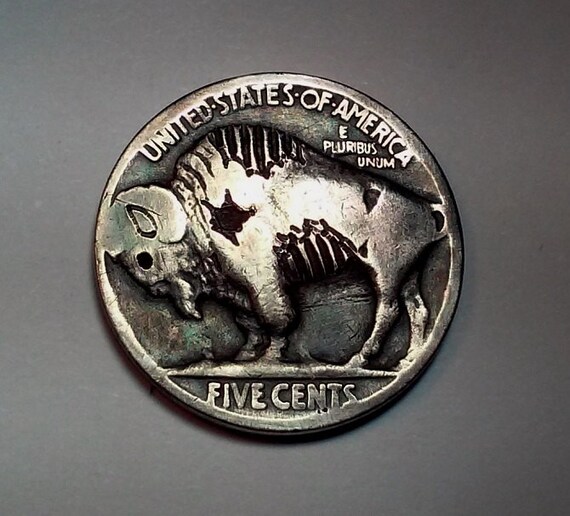 Hobo Nickel Real Zombie Walking Dead Buffalo by HoboNickelsCorner