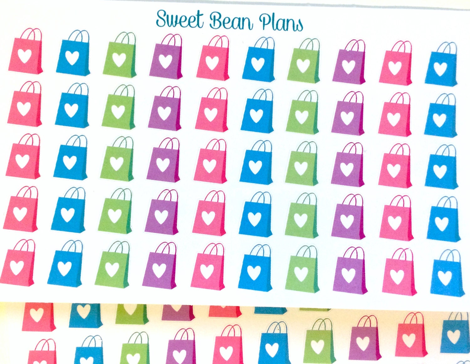 50 Colorful Shopping Bag Planner Stickers