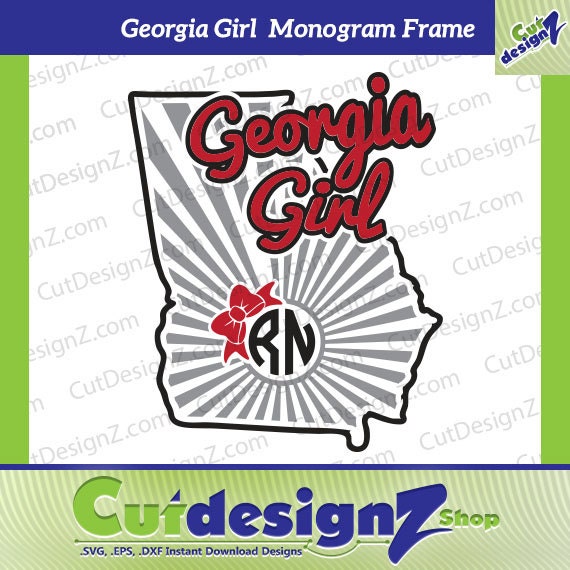 Download Georgia Girl Monogram Frame SVG DXF EPS Cut File
