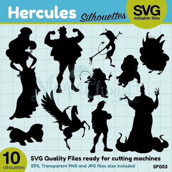 Hercules Silhouettes Silhouette files SVG files png jpg
