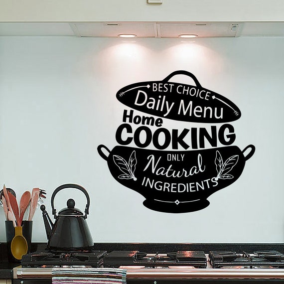 Wall Decal Quotes Home Cooking Only Natural by DecalsfromDavid