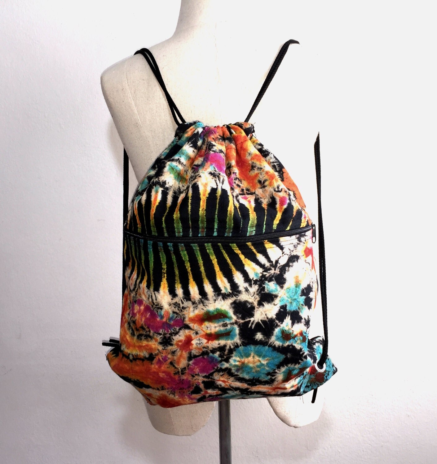 Mens Hippie Backpack Tie dye bag Hipster backpack Gym by Vividie