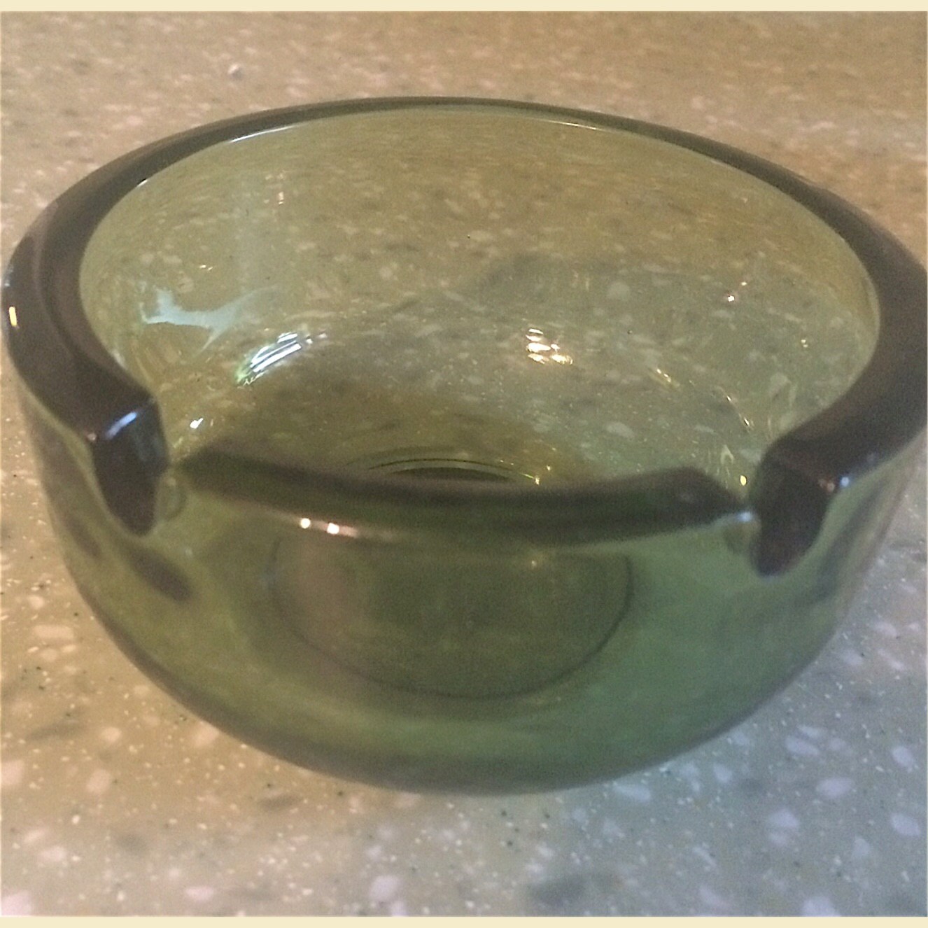 Vintage Green Glass Ashtray 1960s Hipster Ashtray by RetroDazy