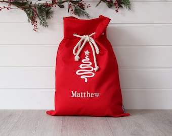Personalised Santa Sack Red Tree,christmas sack,christmas bag,personalized santa sack,christmas name bag,kids christmas decoration,xmas bag