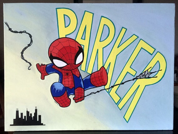 Custom Personalized Spider-man Painting Canvas Acrylic