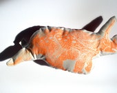Orange and Red Big Head Beige Torosaurus or Triceratops Stuffie