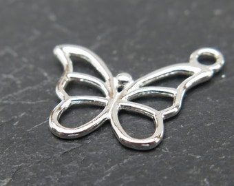 Sterling Silver Butterfly Charm 15mm (CG7752)