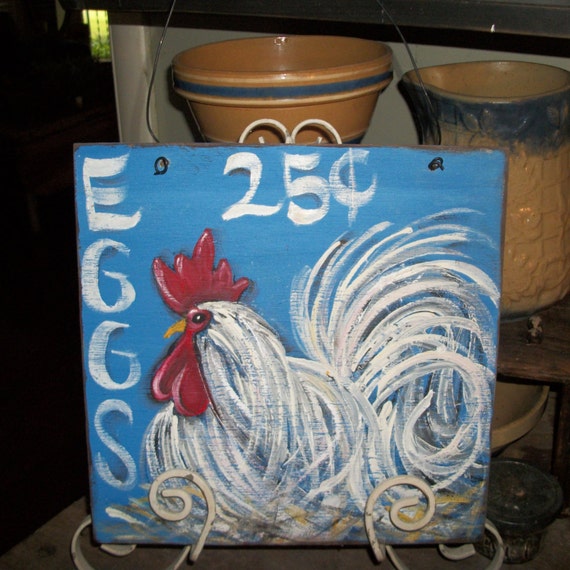 rooster sign rooster painting country chic by CottageDesignStudio