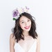 pastel purple lilac cream flower crown // Lavender / statement nature inspired floral headband, garden party flower headpiece, wedding bride