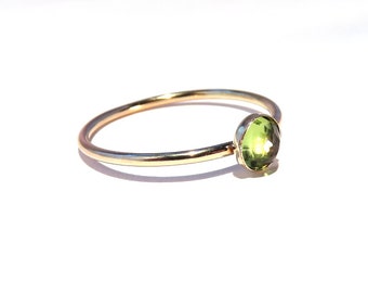 Peridot Ring, Gold Peridot Ring, Peridot Stacking ring, August Ring, Gold stacking ring, August Birthstone ring, 14k yellow goldfill Ring